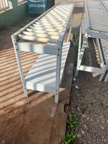 Esteira Transportadora de Roletes Metálica Industrial - Excelente