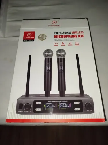 Microfone Kapbom Sem Fio Duplo Ka-m97
