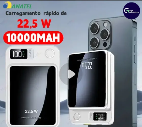 Confira Carregador Portátil Para Iphone Indução Magsafe Powerbank 10000 mAh