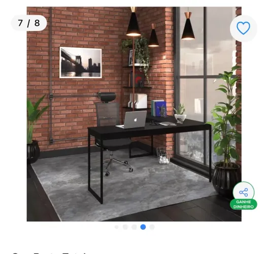 Escrivaninha em L Preta 150x150cm