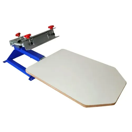 Printer 1 - Impressora serigráfica rotativa com um berço em MDF e uma garra
