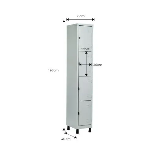 Armário roupeiro de Aço 4 portas pequeno
