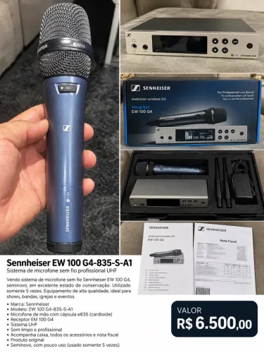 microfone sem/fio sennheiser original
