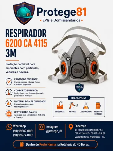 Respirador 6200 CA 4115 3M