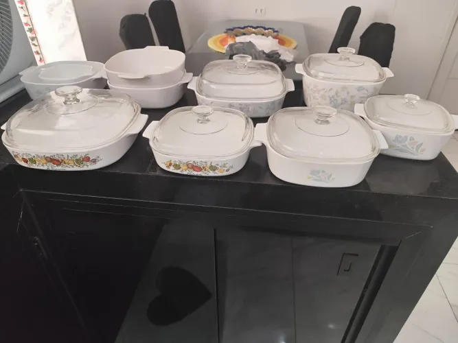Corning panelas que vão ao fogo, 200,00 são as panelas sem TAMPAS