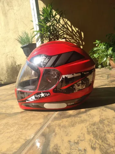 Capacete Moto Fechado Fly F-9 City-Vermelho/Preto-Tamanho 60
