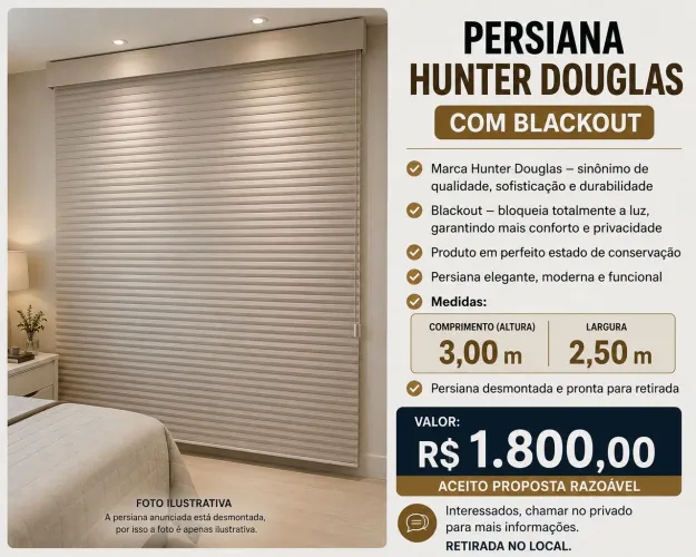 Cortina black-out persiana Hunter Douglas