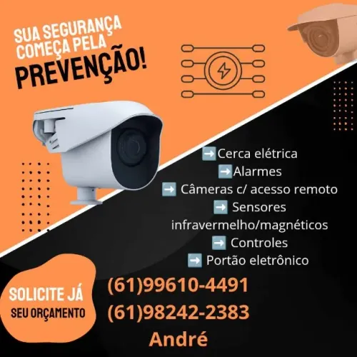 Segurança eletrônica, câmera de segurança, alarme, cerca elétrica