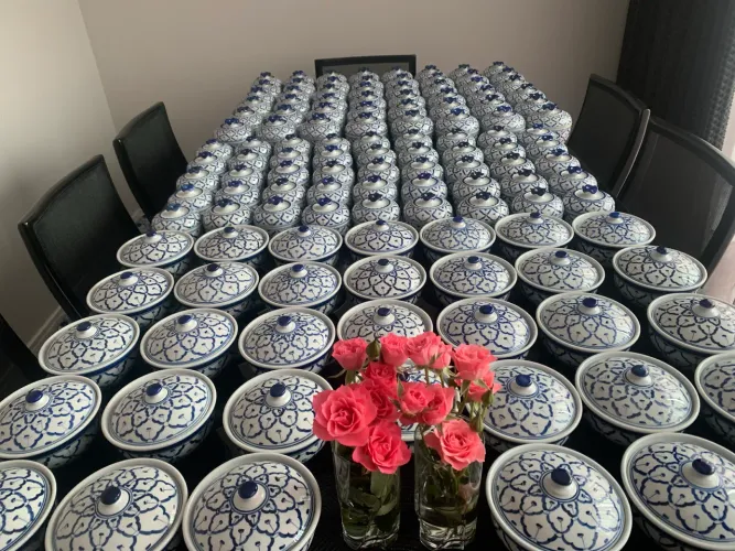 Louça tailandesa pintada a mão de porcelana (combucas)