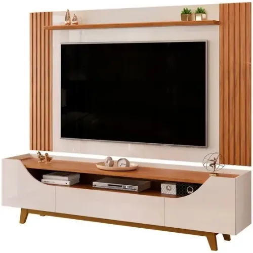 Rack para Sala com Painel para Tv 75 Pol Ripado Lotus - FAZEMOS ENTREGA!