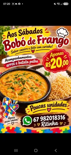 Todo sábado faço bobó de frango