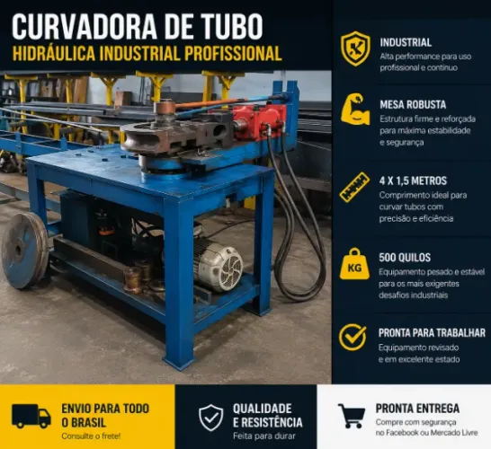CURVADORA DE TUBO HIDRÁULICA INDUSTRIAL - ALTA PERFORMANCE!