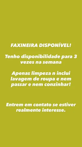 Faxineira disponível