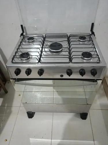 Fogão 5 bocas inox automático 