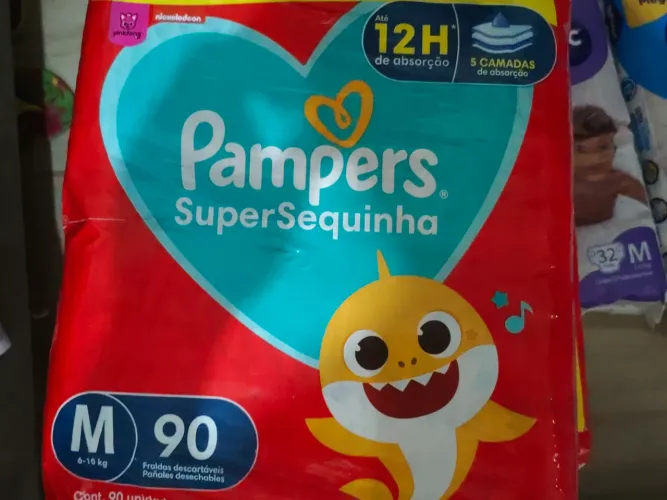 Fralda Pampers sup sec 90 Un Tam M 