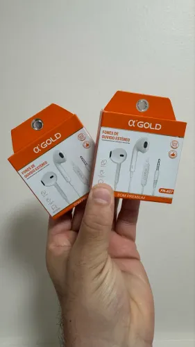FONE DE OUVIDO GOLD COM FIO 
