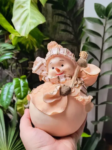lindo boneco de neve Santini bibelô decoração natal papai Noel natalina arte antiquario