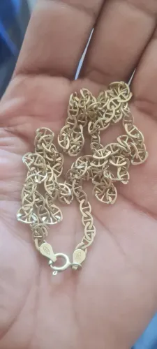 1 cordão de prata banhado a ouro