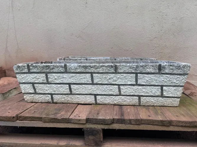 Floreira de Cimento 80cm | Vaso Grande para Jardim e Horta