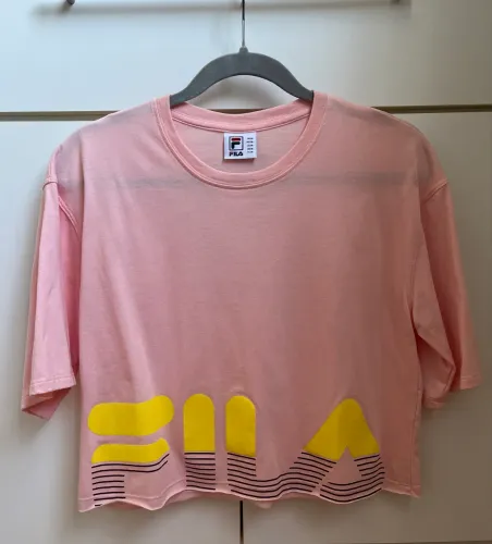 Blusa Cropped Fila Crop Letter Rosa
