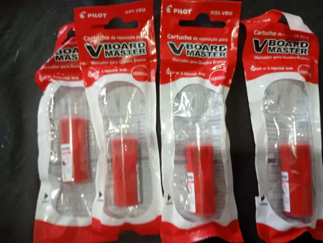 Kit com 4 tintas vermelhas para pincel de quadro branco - Vboard Master Pilot