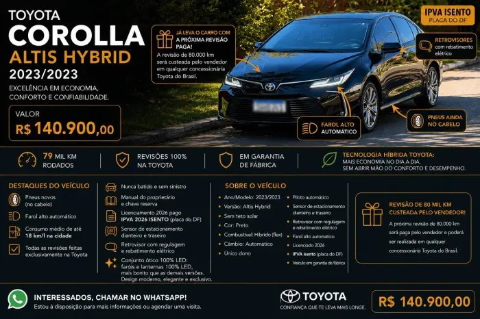Toyota Corolla Altis Hybrid 1.8 16V Flex Aut. 2023