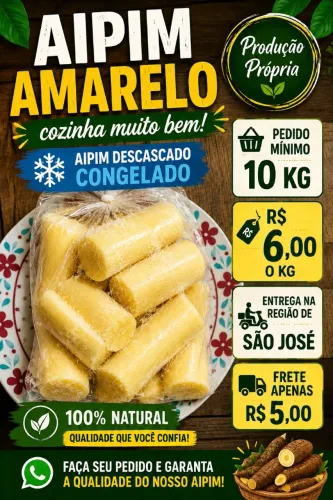 Vendo Aipim descascado, aipim amarelo(aipim manteiga)