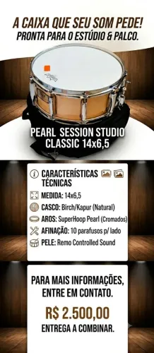 Caixa Pearl Session Studio Classic 14x6,5