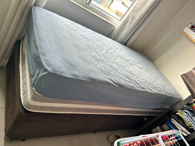 Cama box baú + Colchão solteiro Anjo