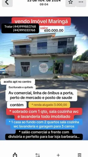 Sobrado Comercial e Residencial ? Conjunto Paulino, Maringá/PR