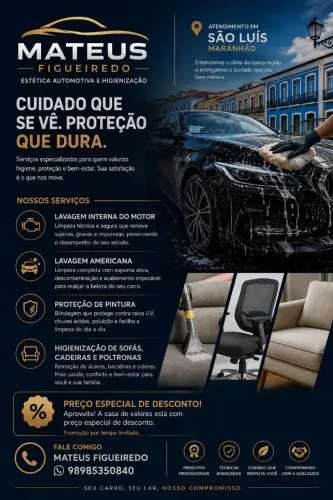 Serviços de higienização e estética automotiva
