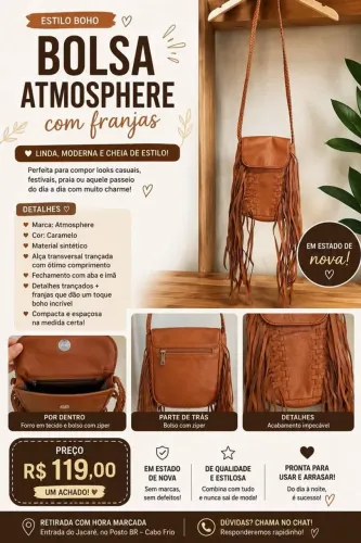 ? Bolsa Atmosphere Original - Estado de Nova!