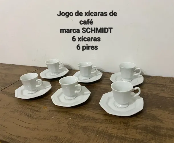 Conjunto 6 Xícaras De Café Schmidt Modelo Prisma Branco