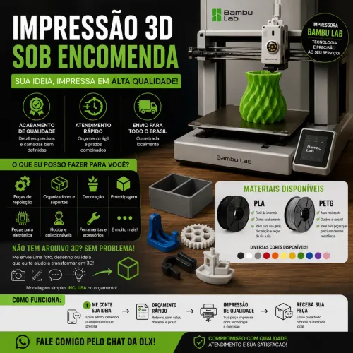 Impressão 3D | Peças personalizadas em PLA e PETG