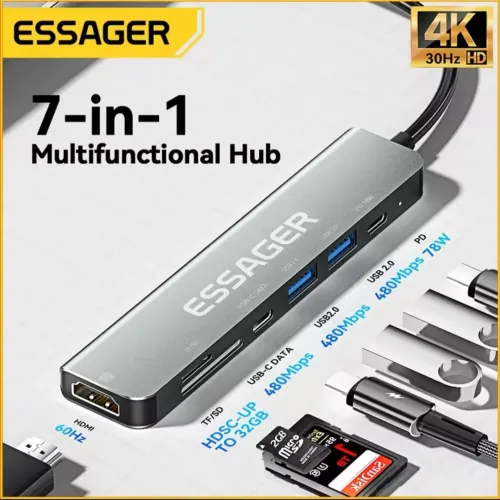 Hub Usb-c 7 em 1 Essager