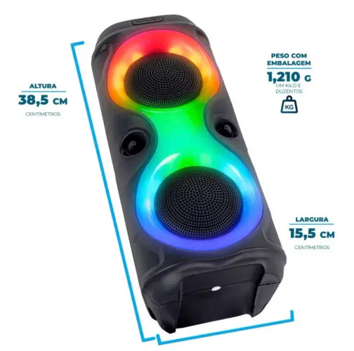 Caixa de som Bluetooth Portátil Com Led RGB Portátil