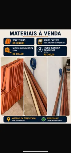 Material de construção telha , ripas , tubo galvanizado