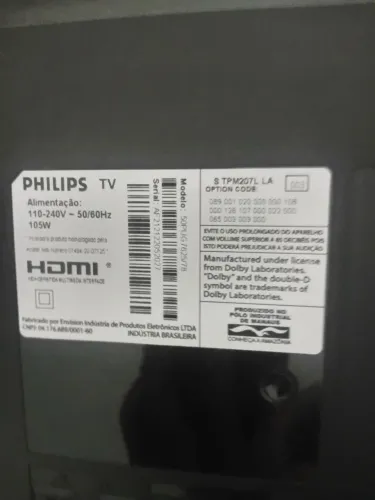 Tv Philips retirada de peça tela trincada