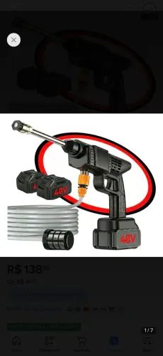 Lavadora A Jato De Alta Pressão Turbo Sem Fio 2 Baterias 48v Preto 127/220v 50/60