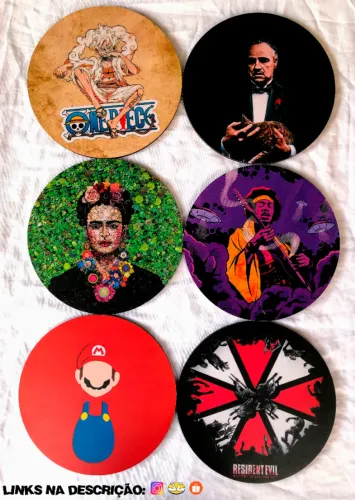 QUADROS / PLACAS DECORATIVAS REDONDAS (TEMAS DIVERSOS) - EM MDF 6MM (25 CM DIÂMETRO)