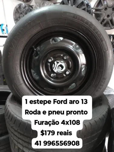 Estepe Ford aro 13 roda e pneu pronto furação 4x108  Ford Ka Escort fiesta Courier Logus 