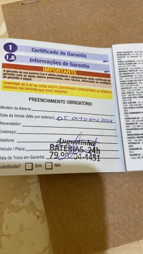Vendo uma bateria 75 amp na garantia