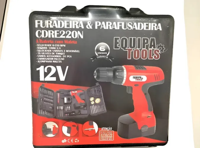 Furadeira/parafusadeira e mais 91 acessórios!!