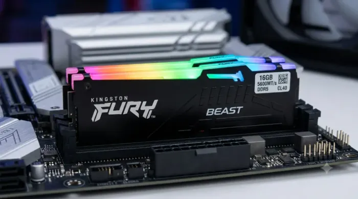 Memória RAM Kingston Fury Beast DDR5 16GB 5600MT/s (2800MHz) RGB CL40 (ACEITO CARTÃO)