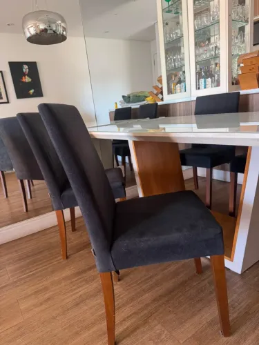 Mesa de Jantar 6 lugares Laca Branca