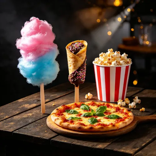 Carrinho Mini pizza crepe no palito