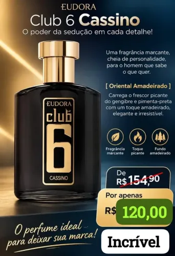 Colônia Club 6 Cassino Eudora 100ml