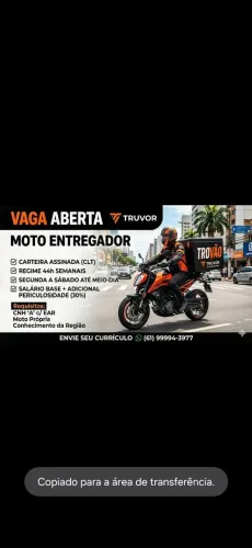 Vaga pra moto entregador