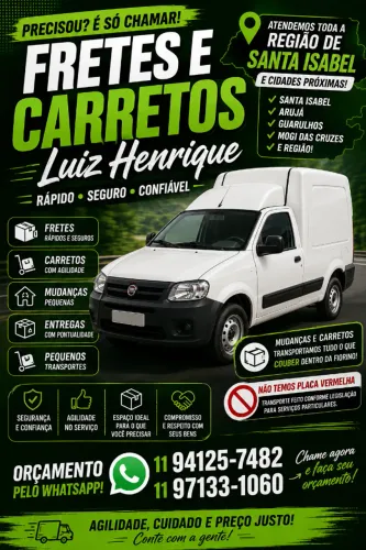     Fretes e Carretos com Fiorino em Santa Isabel e região