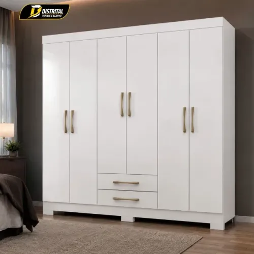 Guarda Roupa Angra 6 Portas 2 Gavetas Novo